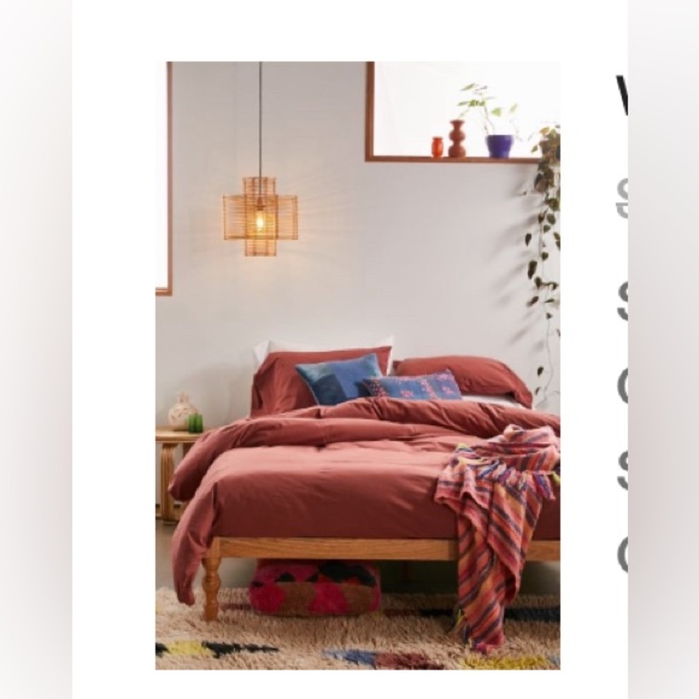 UO Home Washed Cotton Duvet Cover & Shams Full/Queen